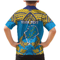 Personalised Tuvalu Independence Day Family Matching Mermaid Dress and Hawaiian Shirt Coat Of Arms With Polynesian Dolphin Tattoo LT05 - Polynesian Pride