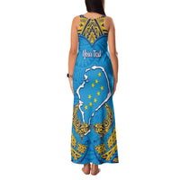 Personalised Tuvalu Independence Day Family Matching Tank Maxi Dress and Hawaiian Shirt Coat Of Arms With Polynesian Dolphin Tattoo LT05 - Polynesian Pride