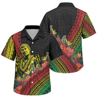 Retro Hawaiian Singer Family Matching Off The Shoulder Long Sleeve Dress and Hawaiian Shirt Polynesian Style Tropical Flowers LT05 Son's Shirt Black - Polynesian Pride