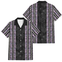 Hawaii Queen Liliuokalani Family Matching Mermaid Dress and Hawaiian Shirt Hawaiian Lei Pua Kalaunu LT05 Dad's Shirt - Short Sleeve Black - Polynesian Pride