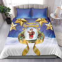 Samoa Christmas Bedding Set Snow Globe With Samoan Santa - Polynesian Pride