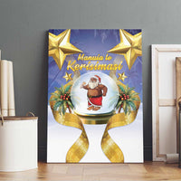 Samoa Christmas Canvas Wall Art Snow Globe With Samoan Santa - Polynesian Pride