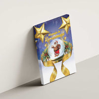 Samoa Christmas Canvas Wall Art Snow Globe With Samoan Santa - Polynesian Pride