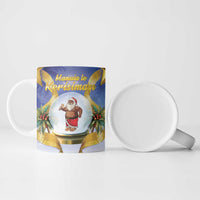 Samoa Christmas Ceramic Mug Snow Globe With Samoan Santa - Polynesian Pride