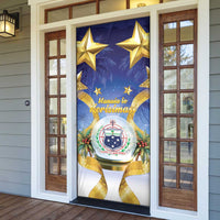 Samoa Christmas Door Cover Snow Globe With Samoan Santa - Polynesian Pride