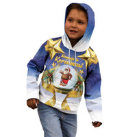 Samoa Christmas Kid Hoodie Snow Globe With Samoan Santa - Polynesian Pride
