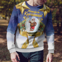 Samoa Christmas Ugly Christmas Sweater Snow Globe With Samoan Santa - Polynesian Pride