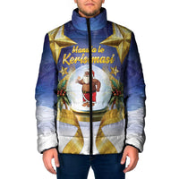 Samoa Christmas Padded Jacket Snow Globe With Samoan Santa - Polynesian Pride