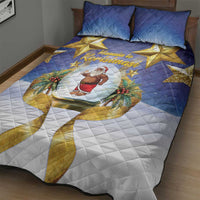 Samoa Christmas Quilt Bed Set Snow Globe With Samoan Santa - Polynesian Pride