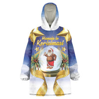 Samoa Christmas Wearable Blanket Hoodie Snow Globe With Samoan Santa - Polynesian Pride