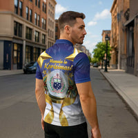 Samoa Christmas Zipper Polo Shirt Snow Globe With Samoan Santa - Polynesian Pride