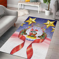 American Samoa Christmas Area Rug Seashell Santa Beach Vibes - Polynesian Pride