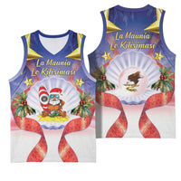 American Samoa Christmas Basketball Jersey Seashell Santa Beach Vibes - Polynesian Pride