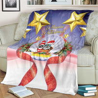 American Samoa Christmas Blanket Seashell Santa Beach Vibes - Polynesian Pride