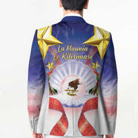 American Samoa Christmas Blazer Seashell Santa Beach Vibes - Polynesian Pride