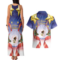 American Samoa Christmas Couples Matching Tank Maxi Dress and Hawaiian Shirt Seashell Santa Beach Vibes - Polynesian Pride