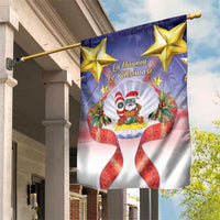 American Samoa Christmas Garden Flag Seashell Santa Beach Vibes - Polynesian Pride