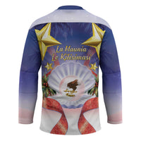 American Samoa Christmas Hockey Jersey Seashell Santa Beach Vibes LT05 - Polynesian Pride