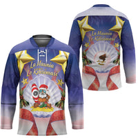 American Samoa Christmas Hockey Jersey Seashell Santa Beach Vibes LT05 - Polynesian Pride