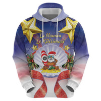 American Samoa Christmas Hoodie Seashell Santa Beach Vibes - Polynesian Pride