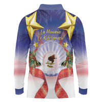 American Samoa Christmas Long Sleeve Polo Shirt Seashell Santa Beach Vibes - Polynesian Pride