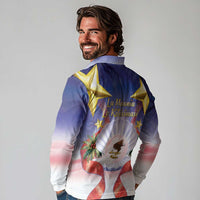 American Samoa Christmas Long Sleeve Polo Shirt Seashell Santa Beach Vibes - Polynesian Pride