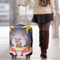 American Samoa Christmas Luggage Cover Seashell Santa Beach Vibes - Polynesian Pride