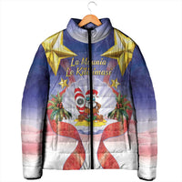 American Samoa Christmas Padded Jacket Seashell Santa Beach Vibes - Polynesian Pride