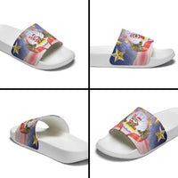American Samoa Christmas Slide Sandals Seashell Santa Beach Vibes - Polynesian Pride