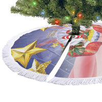 American Samoa Christmas Tree Skirt Seashell Santa Beach Vibes - Polynesian Pride