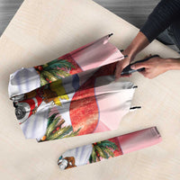 American Samoa Christmas Umbrella Seashell Santa Beach Vibes - Polynesian Pride