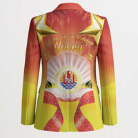 French Polynesia Christmas Blazer Seashell Santa Beach Vibes - Polynesian Pride