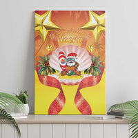 French Polynesia Christmas Canvas Wall Art Seashell Santa Beach Vibes - Polynesian Pride