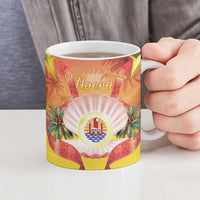 French Polynesia Christmas Ceramic Mug Seashell Santa Beach Vibes - Polynesian Pride