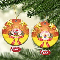 French Polynesia Christmas Ceramic Ornament Seashell Santa Beach Vibes - Polynesian Pride