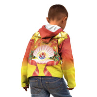 French Polynesia Christmas Kid Hoodie Seashell Santa Beach Vibes - Polynesian Pride