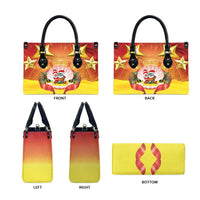 French Polynesia Christmas Leather Bag Seashell Santa Beach Vibes - Polynesian Pride