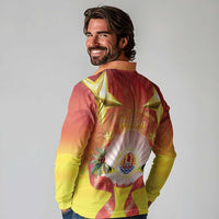 French Polynesia Christmas Long Sleeve Polo Shirt Seashell Santa Beach Vibes - Polynesian Pride