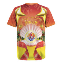 French Polynesia Christmas Rugby Jersey Seashell Santa Beach Vibes - Polynesian Pride