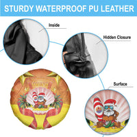 French Polynesia Christmas Spare Tire Cover Seashell Santa Beach Vibes - Polynesian Pride