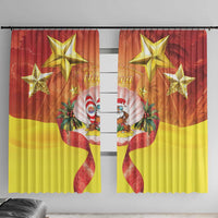French Polynesia Christmas Window Curtain Seashell Santa Beach Vibes - Polynesian Pride