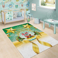 Cook Islands Christmas Area Rug Seashell Santa Beach Vibes - Polynesian Pride