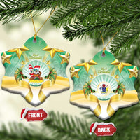 Cook Islands Christmas Ceramic Ornament Seashell Santa Beach Vibes - Polynesian Pride