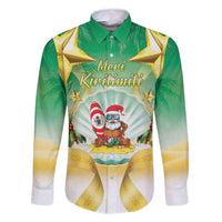 Cook Islands Christmas Family Matching Mermaid Dress and Hawaiian Shirt Seashell Santa Beach Vibes - Polynesian Pride