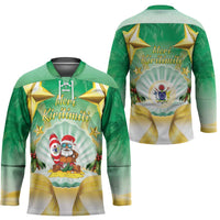 Cook Islands Christmas Hockey Jersey Seashell Santa Beach Vibes LT05 - Polynesian Pride