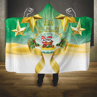 Cook Islands Christmas Hooded Blanket Seashell Santa Beach Vibes - Polynesian Pride