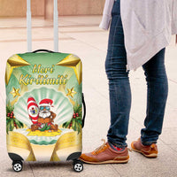 Cook Islands Christmas Luggage Cover Seashell Santa Beach Vibes - Polynesian Pride