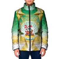 Cook Islands Christmas Padded Jacket Seashell Santa Beach Vibes - Polynesian Pride