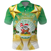 Cook Islands Christmas Polo Shirt Seashell Santa Beach Vibes - Polynesian Pride