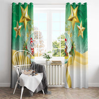 Cook Islands Christmas Window Curtain Seashell Santa Beach Vibes - Polynesian Pride